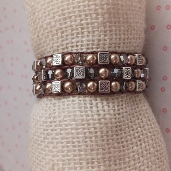 Brighton Tri Strand Beaded Bracelet - Picture 1 of 8